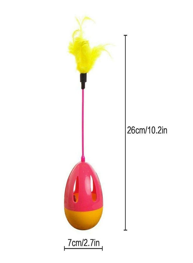 Pups&Pets لعبة تدريب تفاعلية لطيفة ومضحكة من Pups&Pets، كرة متأرجحة متدحرجة مع ريشة ملونة وموزع مكافآت للقطط والقطط الصغيرة - قد يختلف اللون - Image 3